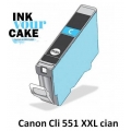 Tinteiro Alimentar Canon CLI-551C XXL Cian 